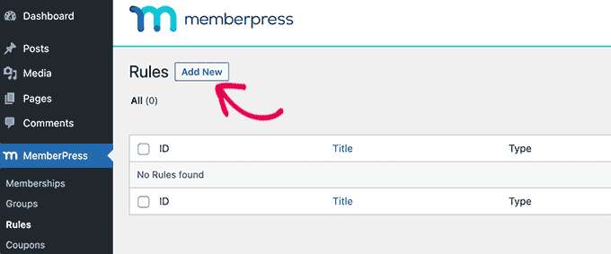 Adding a new rule to your WordPress membership site 向您的 WordPress 会员网站添加新规则